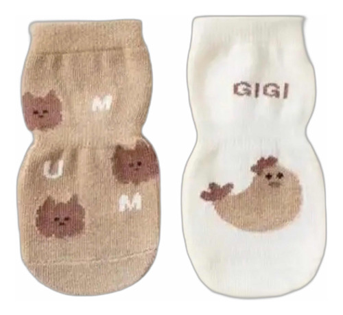 2 Pares De Calcetines Antideslizantes Bebe 1-3años Unisex