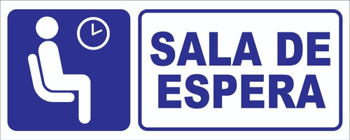 Señalamiento Sala De Espera #2  Reflejante Azul  50x20cm 