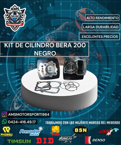 Kit De Cilindro Bera 200 Negro