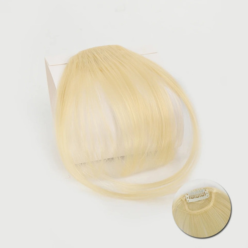 Flequillo Postizo Pelo Sintetico Natural Opaco Sutil Comodo Rubio Platinado