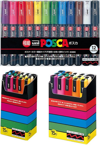 -posca Paint Marker Pen Bundle Set, Mitsubishi Pencil  ...