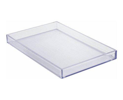 Bandeja Organizadora Plástico Ps Cristal Branco 2,3x14x21 C