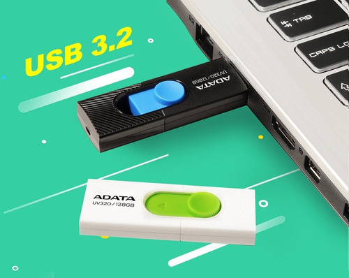 Memoria Usb Adata Uv320 64gb Usb 3.2 Retractil Blanco