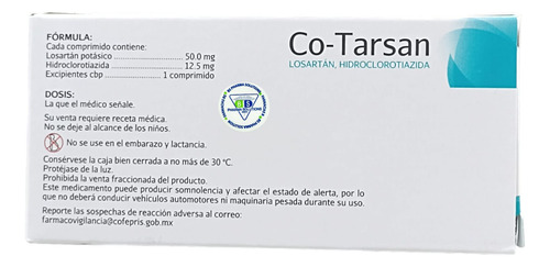 Co-tarsan 50mg/12.5mg C/15 Comprimidos Maver