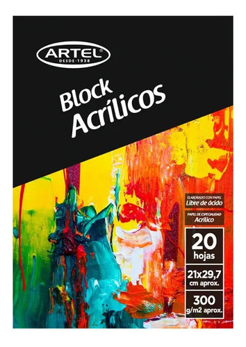 Block Acrílicos 300gr A4 25 Hjs Artel