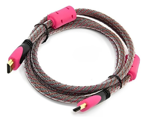 Cable Hdmi/hdmi Bajeal 1080p 1.5m Rosado
