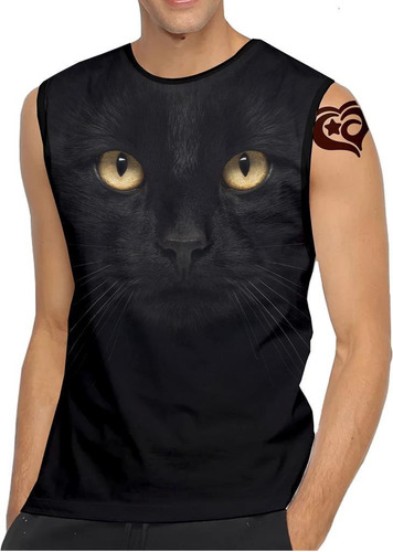 Camiseta Regata De Gato Masculina Animal