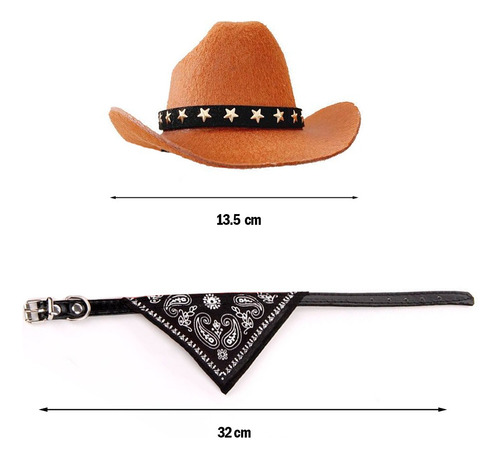 Sombrero Vaquero Perros Razas Pequeñas Paliacate De Regalo