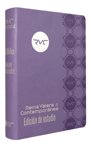 Biblia Rvc Edición De Estudio Imitación Piel Lila