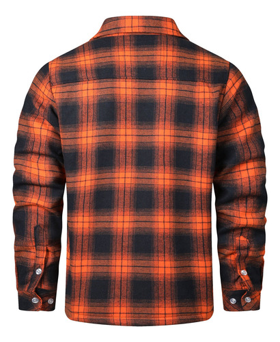 Chaqueta Tipo Camisa De Franela A Cuadros De Forro Polar Con