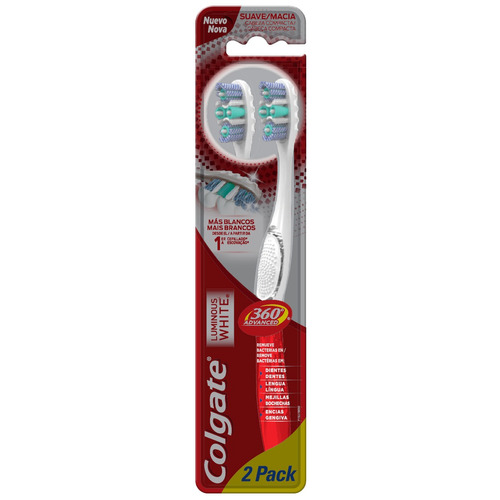 Cepillo Dental Colgate 360º Advanced Luminous Pack X 2