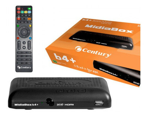 Imagem 1 de 6 de Receptor Midia Box B4+ C/ Conversor Digital Century Sat Hdtv