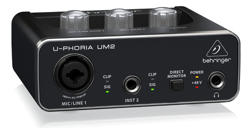 Placa Interface De Audio U-phoria Um2 Behringer Novo ! Um-2