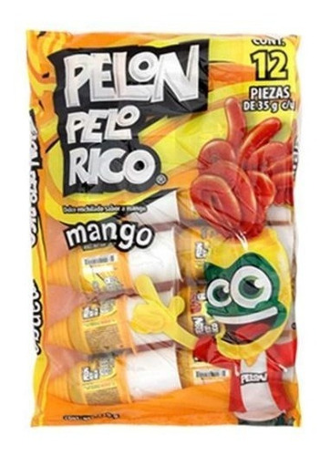 Pelon Pelo Rico Sabor Mango 12pzs Dulce Mexicano Tamarindo