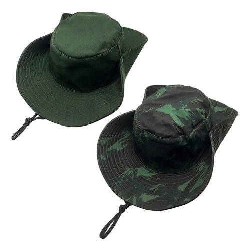 Chapéu Tático Camuflado Militar Boonie Hat Airsoft Kit 2pçs