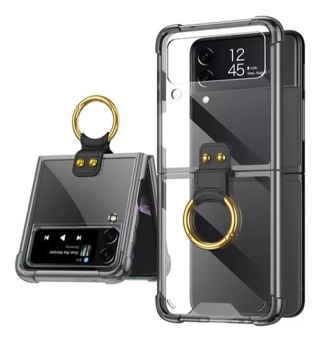 Carcasa Plegable Con Anillo Para Samsung Galaxy Z Flip 3 5g