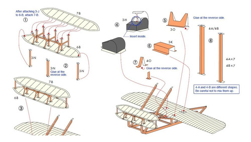 Avion Hermanos Wright Papercraft Armado De Papel 3d