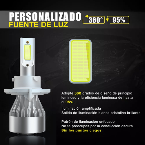Kit De Focos Led 9008/h13 H11 Para Chevrolet Spark 2013-2015