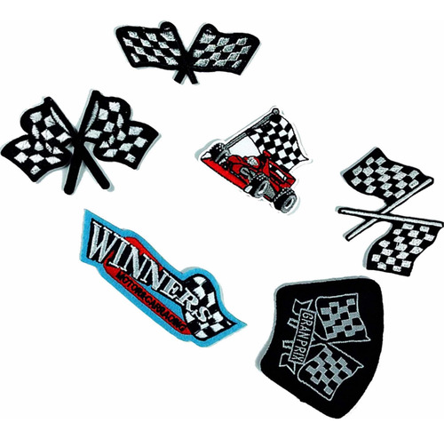 Parches Bordados Banderas De Cuadros De Carrera Tipo F1