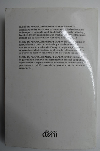 Mundo De Mujer:continuidad Y Cambio Centro De Estudios Dec80 (Usado)