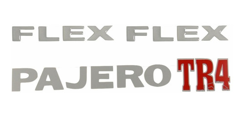 Kit Adesivos Pajero Tr4 Flex Resinado Cinza Claro Trflrs2