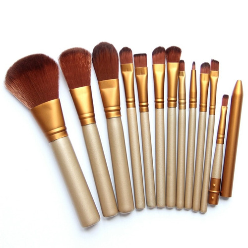 Juego Set De 12 Brochas Pinceles Para Maquillaje Naked Imita