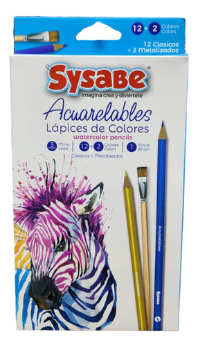 Colores Acuarelables Sysabe - 12  Colores ( Combo X 2 Cajas)