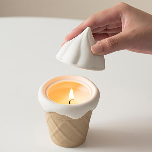 Candle Cup Ornament Ice Cream Conforme Creative Con Tapa,