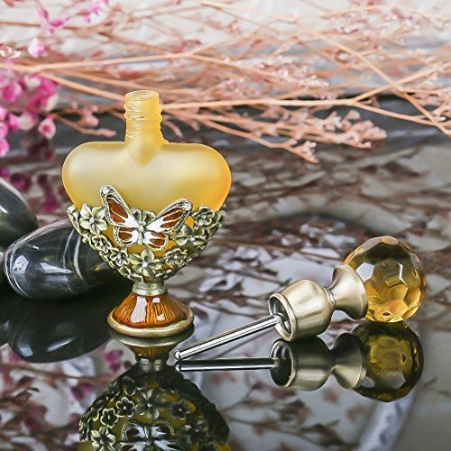Imagen 4 de 9 de Botellas Yufeng - Frasco De Perfume Vintage De Peltre Y Vidr