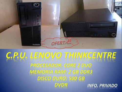 Imagen 1 de 1 de C.p.u. Lenovo Thinkcentre - Core 2 Duo