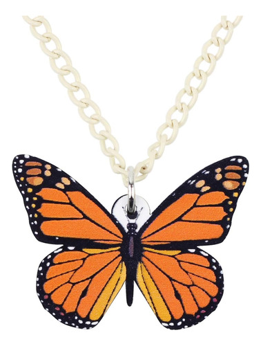 Doway Collar Con Colgante De Mariposa Monarca Acrílica, Joye