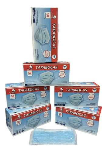 Tapabocas Empaque Individual 6 Displey Total 300 Unidades 