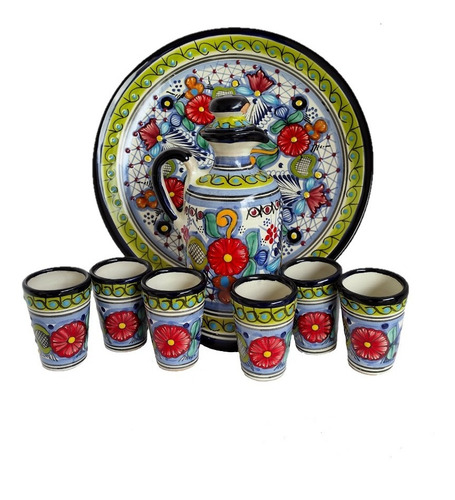 Juego Tequileros De Talavera 100% Original Set 10 Pza.