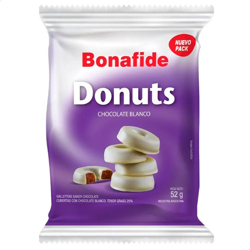 Galletitas Donuts Bonafide Blancas Paq 52 Grs
