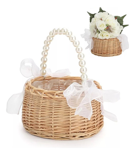 Cesta De Vime Para Florista De Casamento