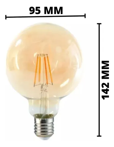 Ampolleta Globo Vintage 4w Led Filamento G95 E27