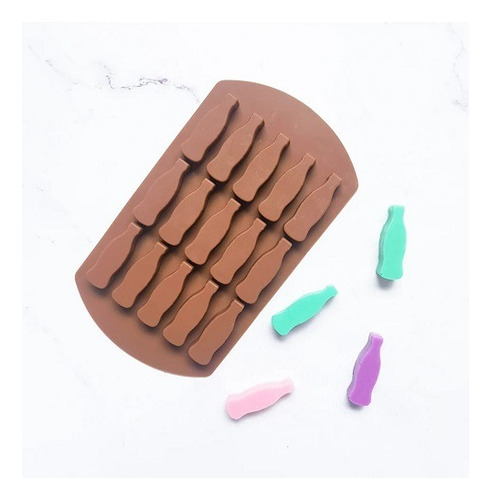 Molde De Silicon Chocolate Gomitas Botella De Coca Refresco
