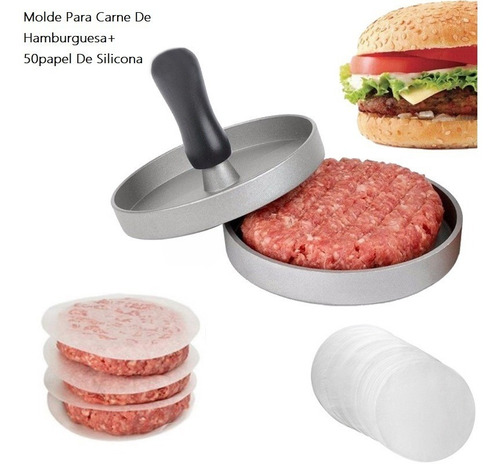 Molde Para Carne De Hamburguesa+50papel De Silicona