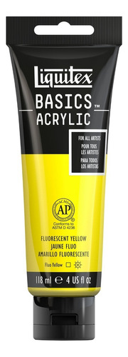 Tubo de acrílico Liquitex Basics 118 ml cor 981 amarelo fluorescente