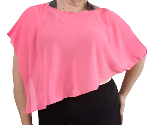Capita De Fiesta Quince Rosa Chicle Simil Gasa Asimétrica Rosa Chicle