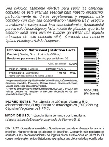 Pack X2 Vitalum Vitamina B12 Complex En Capsulas - Hgl