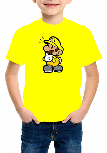 Playera Mario Estrella Brilla En La Oscuridad Para Niños