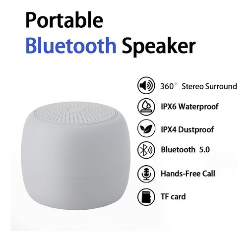 Camjoke Altavoz Inalámbrico Bluetooth Portátil, Sonido Estér Color Gris