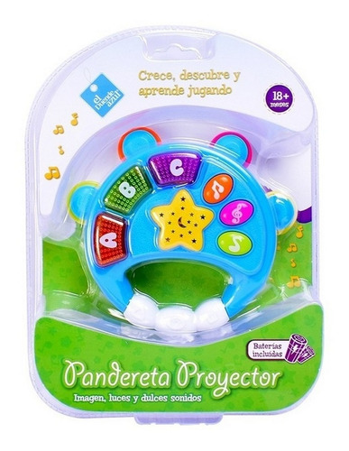 Pandereta Proyector Con Luz Y Sonido Infantil Ar1 7198