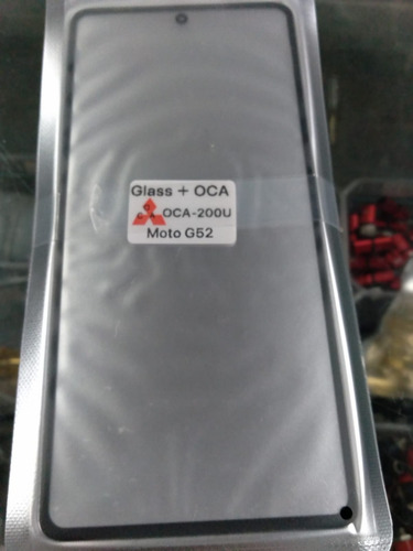 Tela Frontal: Vidro S/ Touch, Moto G52 + Cola Oca Aplicada.