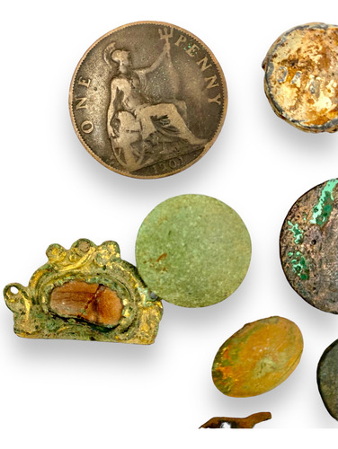 Lote Prospección Inglaterra Botón Sello Moendas Inicio 1900s (Usado)