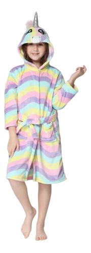Bata Pijama Unicornio Infantil  Flannel Abrigada Niña