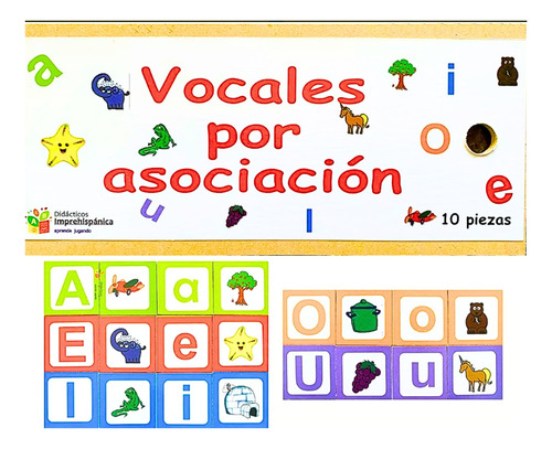Vocales + Números Asociación Material Didáctico Madera Kinde