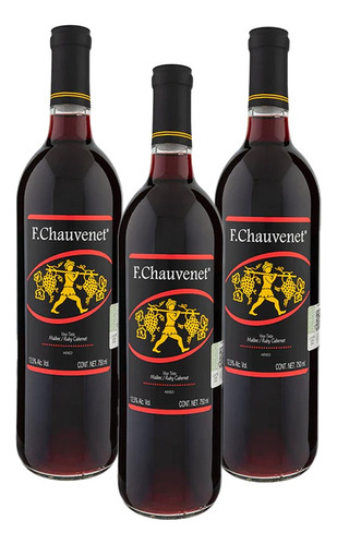 Vino tinto Cabernet Sauvignon, Malbec CHAUVENET VALLE DE GPE Vinos bodega chauvenet 750 ml pack x 3 u