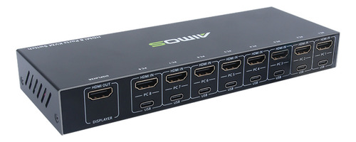 Conmutador Kvm Hdmi Aimos De 8 Entradas Y 1 Salida Para Comp